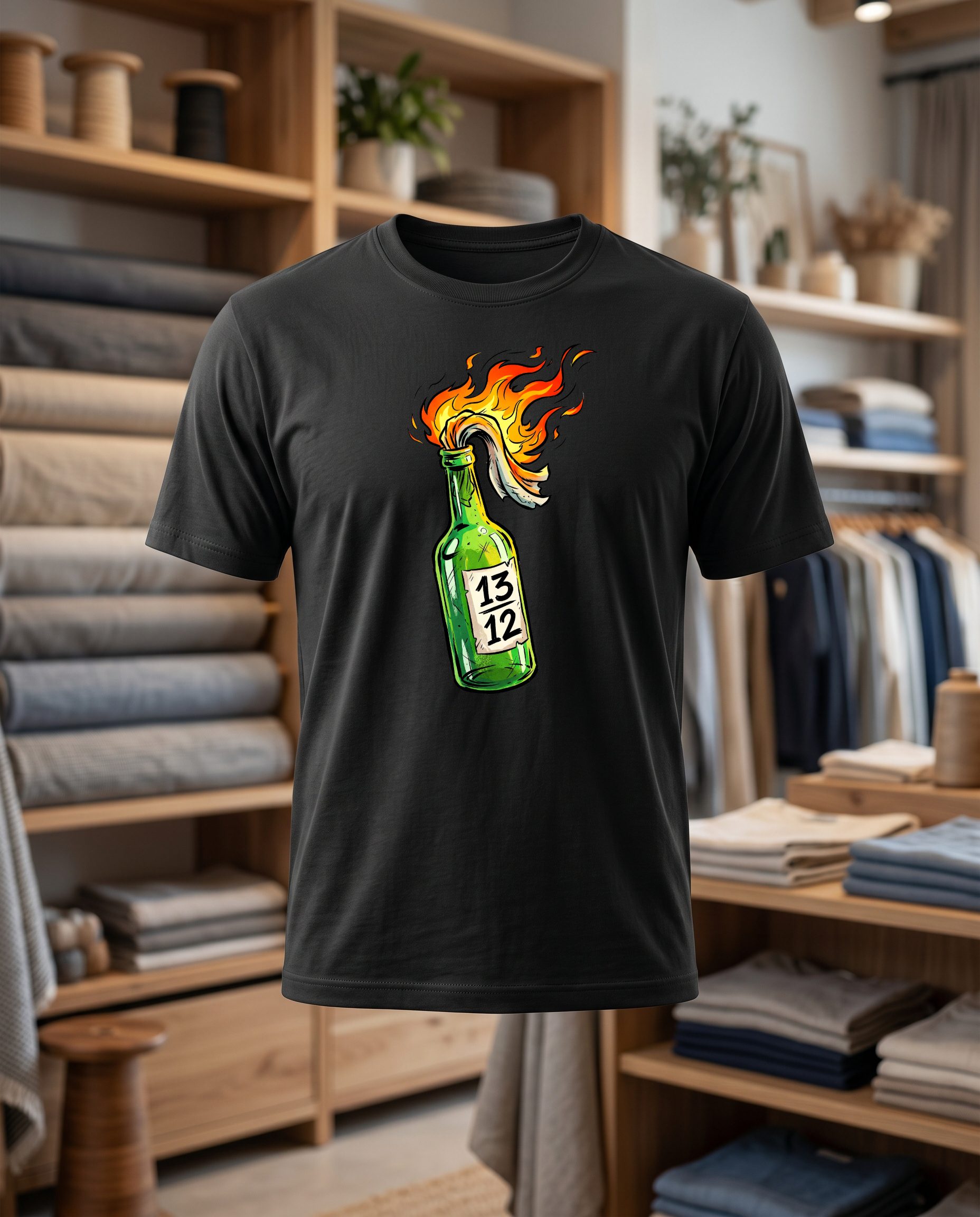1312 Bouteille Molotov 30x40 DTF T shirt noir face