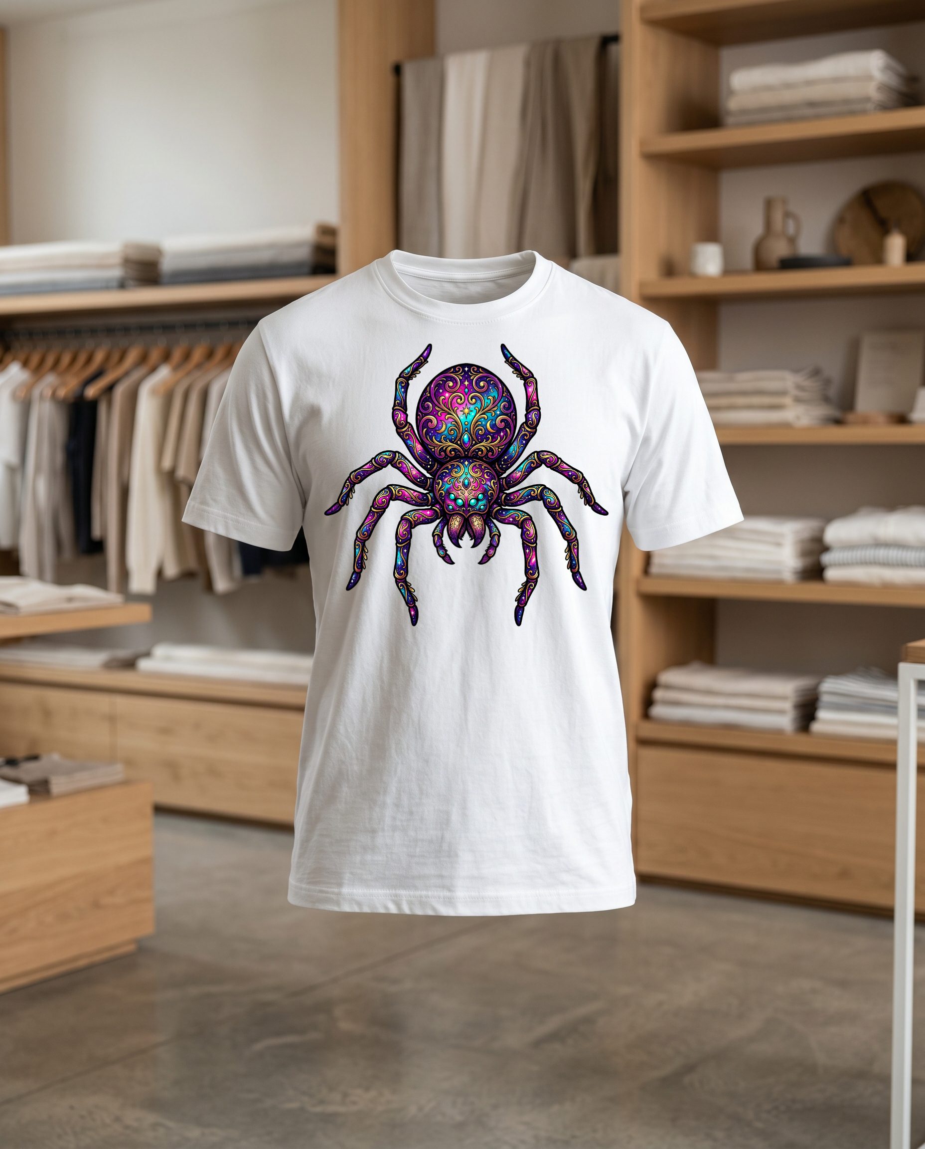 Araignee 1 30x30 DTF T shirt blanc face