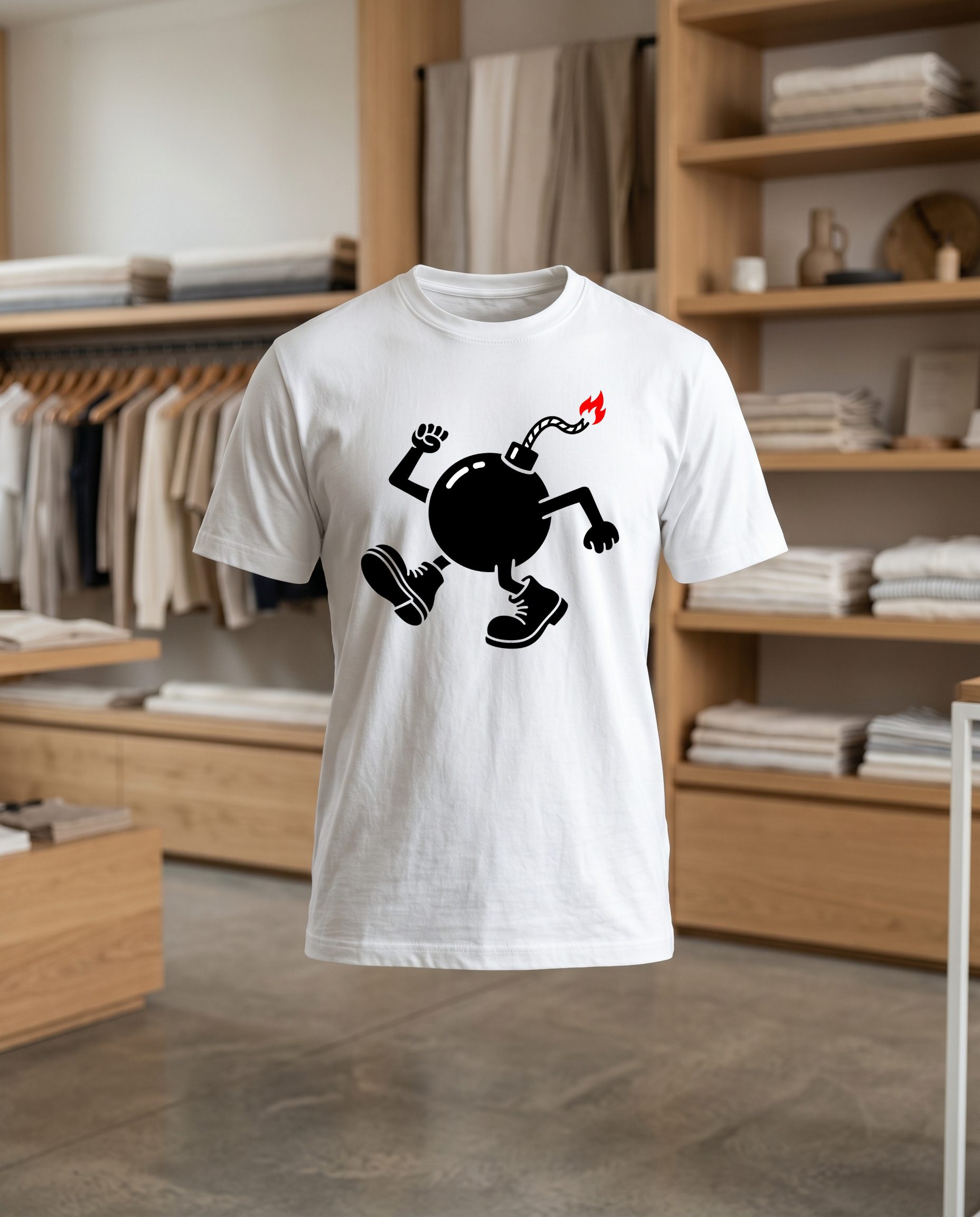 Bomb 30x30 DTF T shirt blanc face
