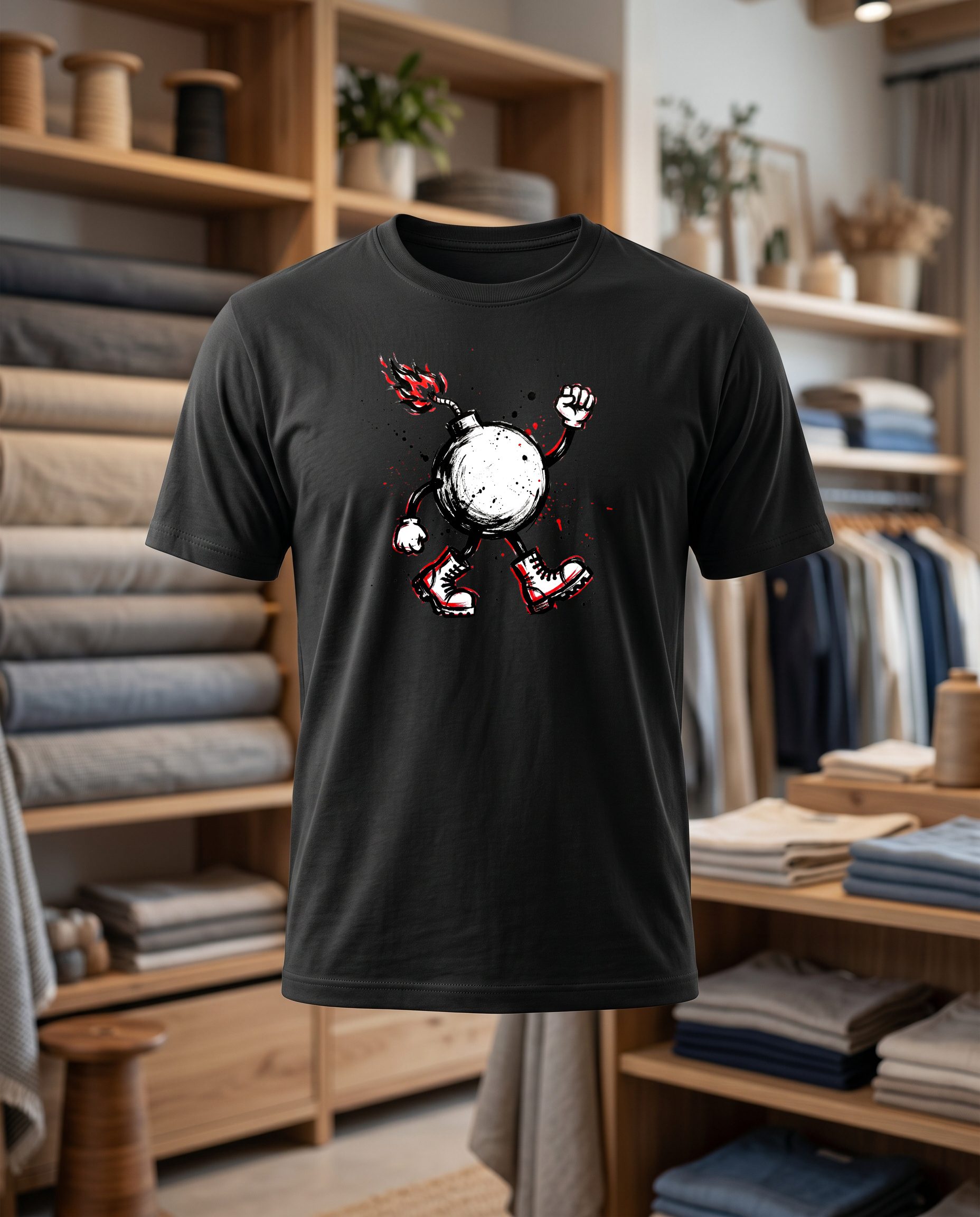Bomb Crayon 1 30x30 DTF T shirt noir face