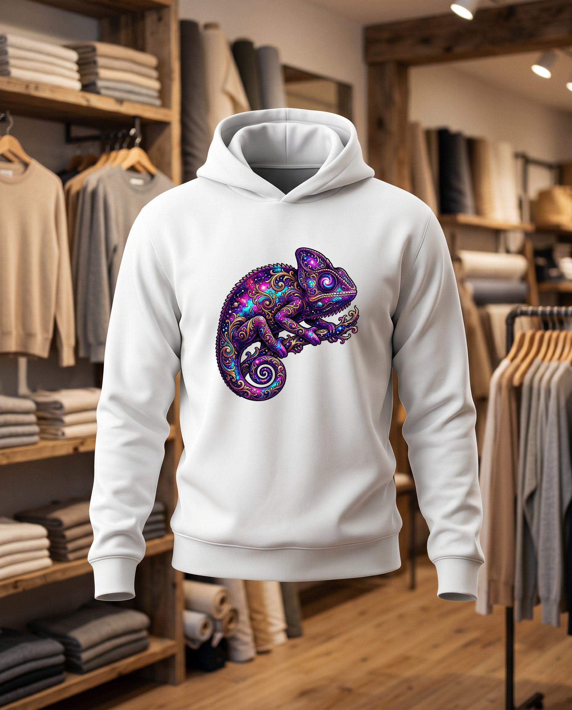 Cameleon 30x30 DTF Sweat blanc face