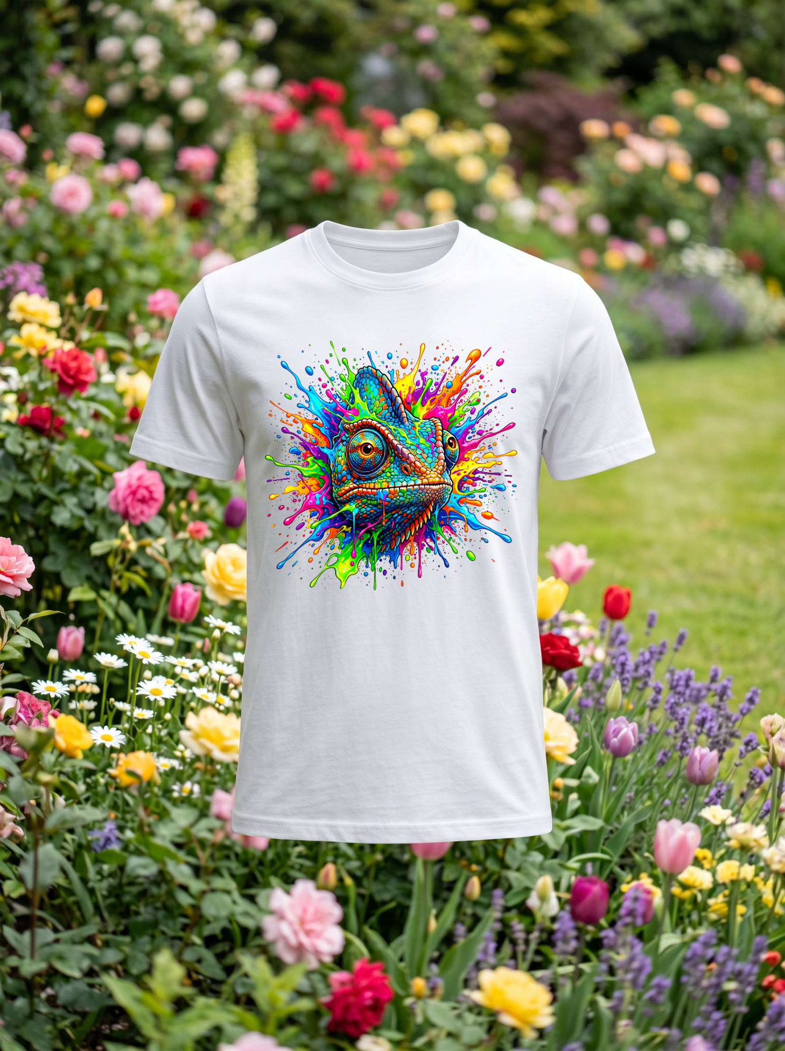 Caméléon tshirt blanc