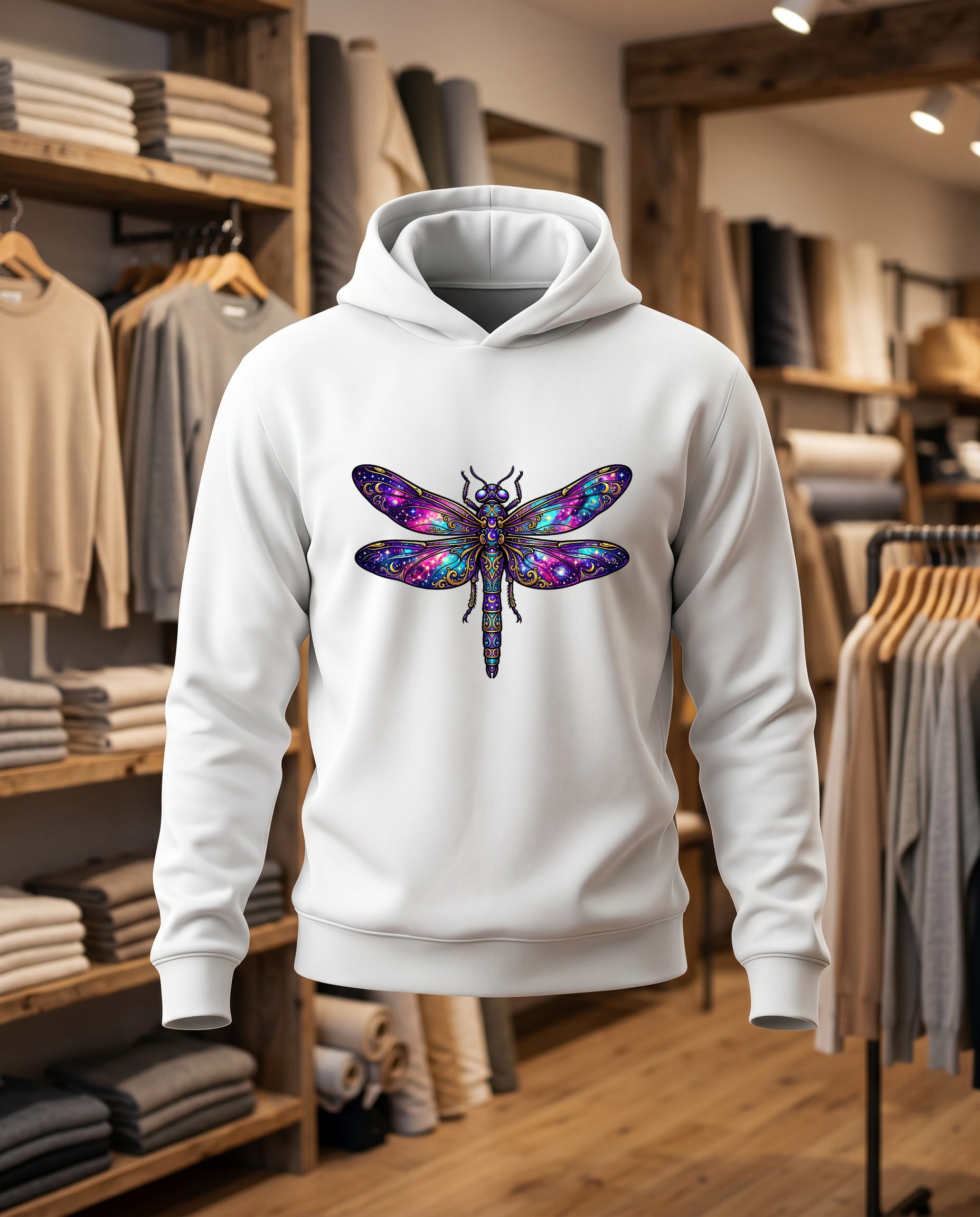 Libellule 30x30 DTF Sweat blanc face