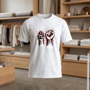 Liberation animal 1 30x30 DTF T shirt blanc face