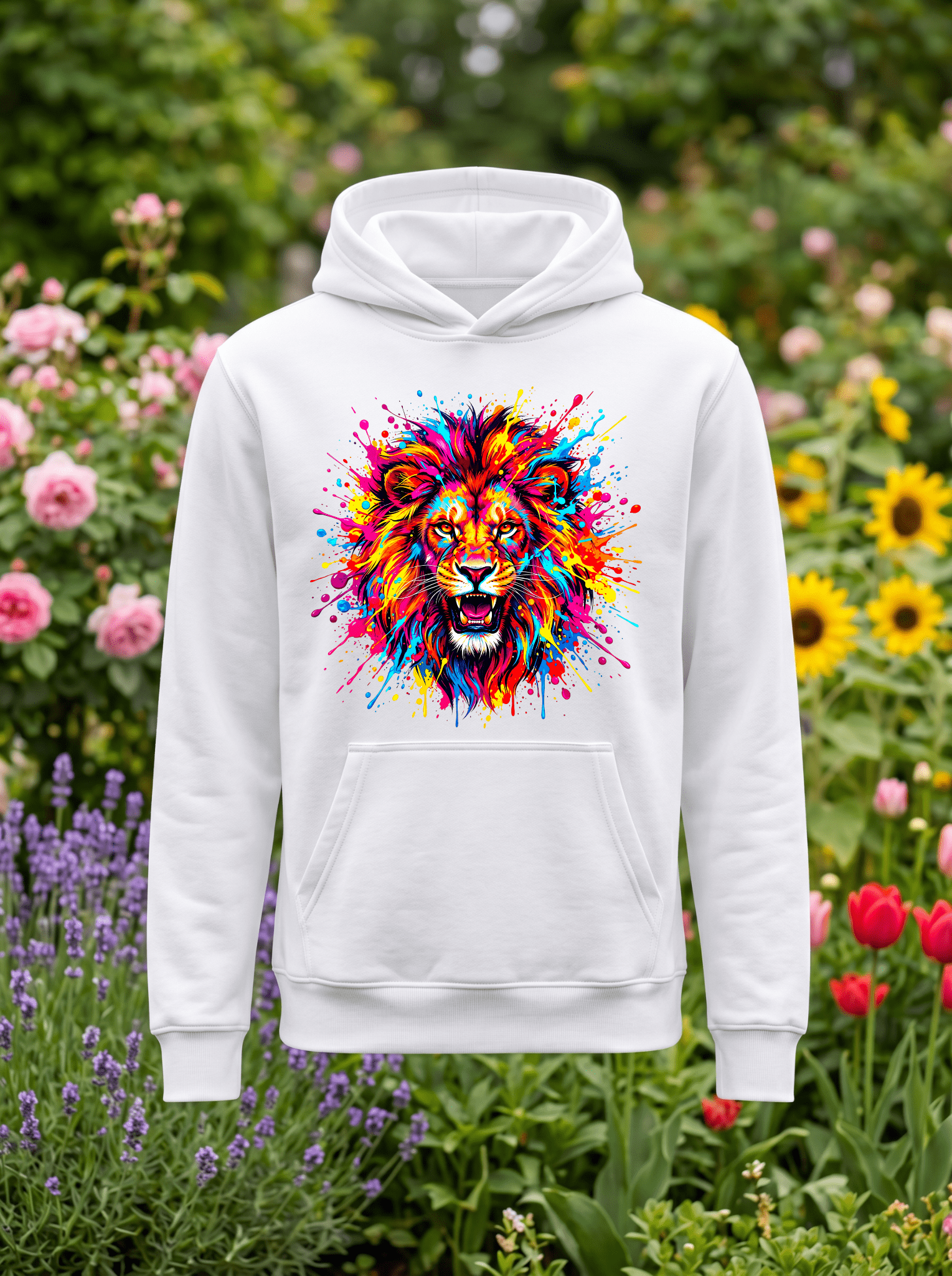 Lion sweat blanc