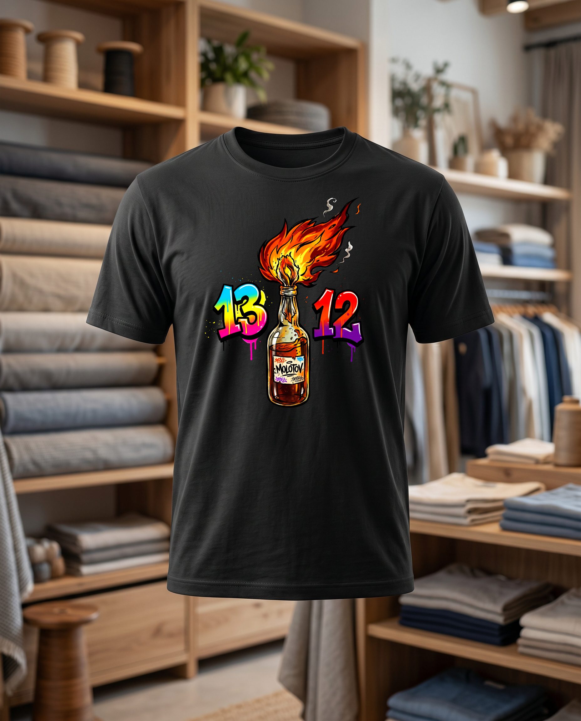 MolotoStreetart 1 2 30x30 DTF T shirt noir face
