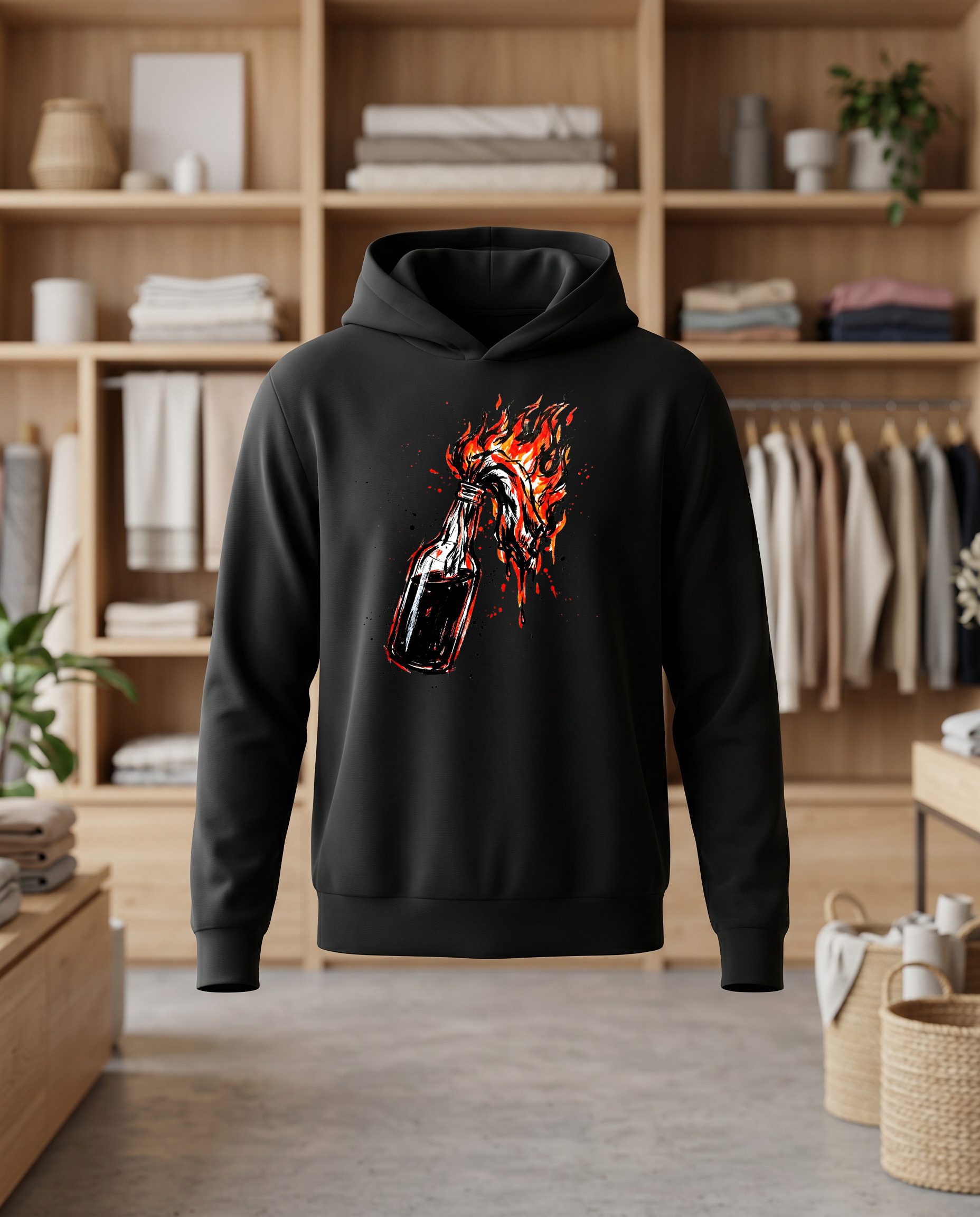 Molotov crayon 30x30 DTF Sweat noir face