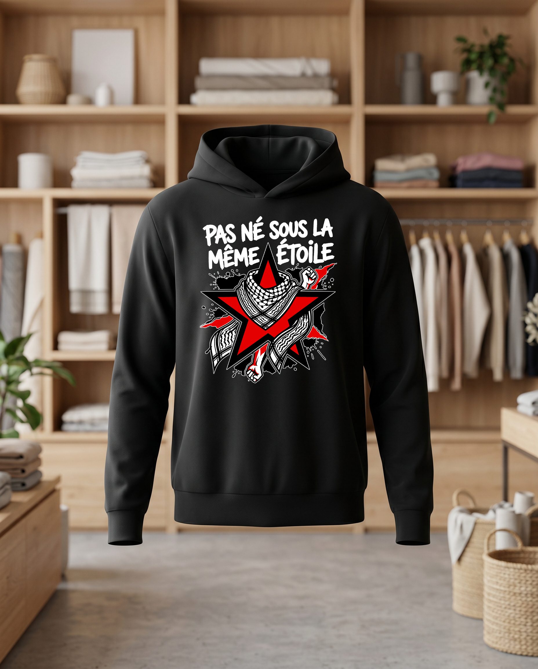 Pas ne sous la meme etoile 4 2 33x33 DTF Sweat noir face