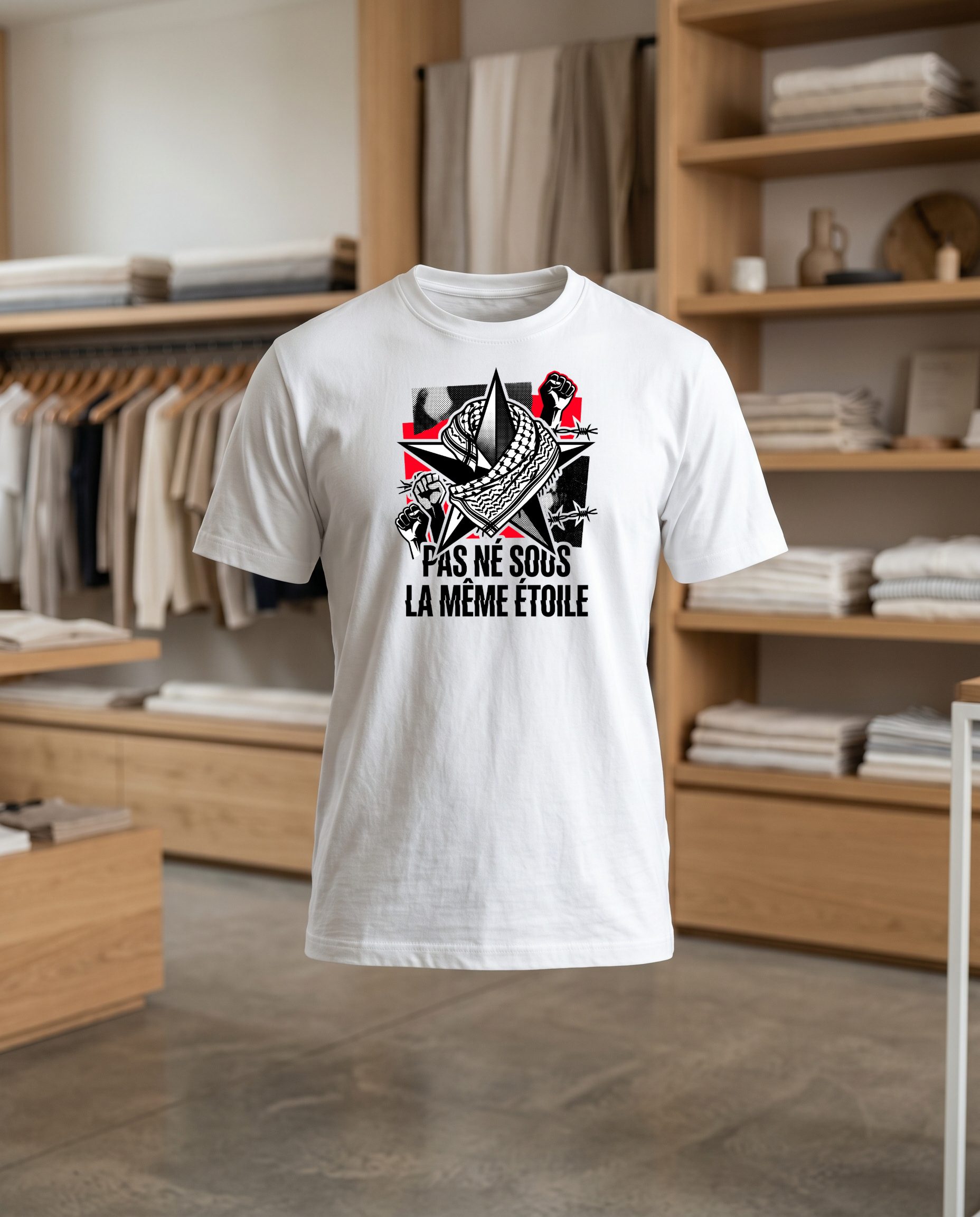 Pas ne sous la meme etoile 5 3 33x33 DTF T shirt blanc face
