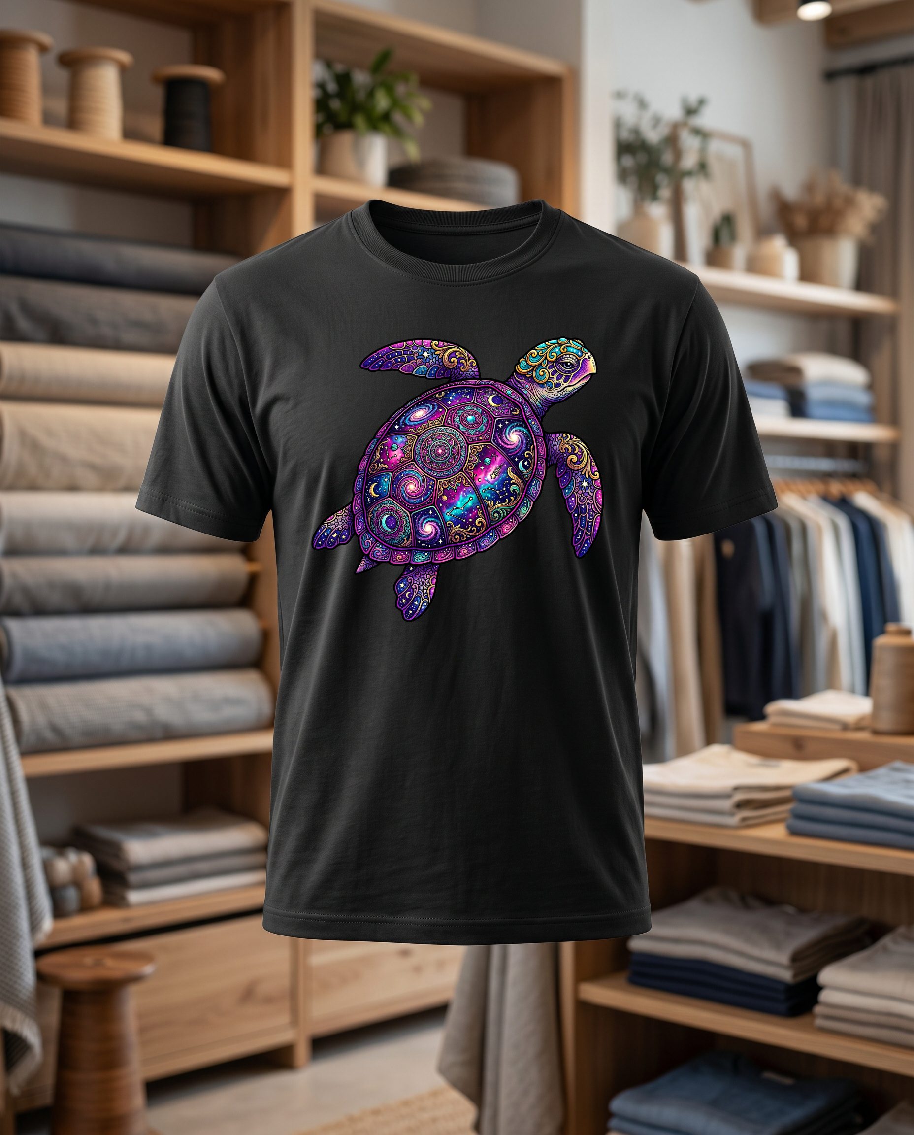 Tortue 30x30 DTF T shirt noir face