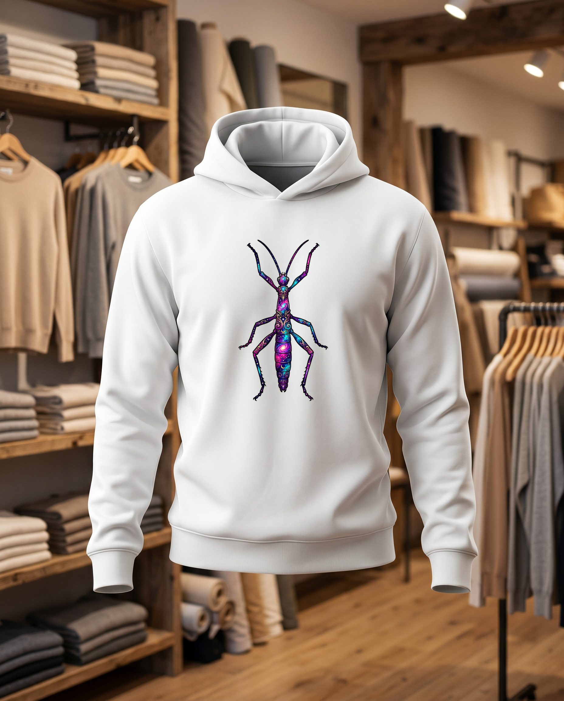 phasme 30x30 DTF Sweat blanc face