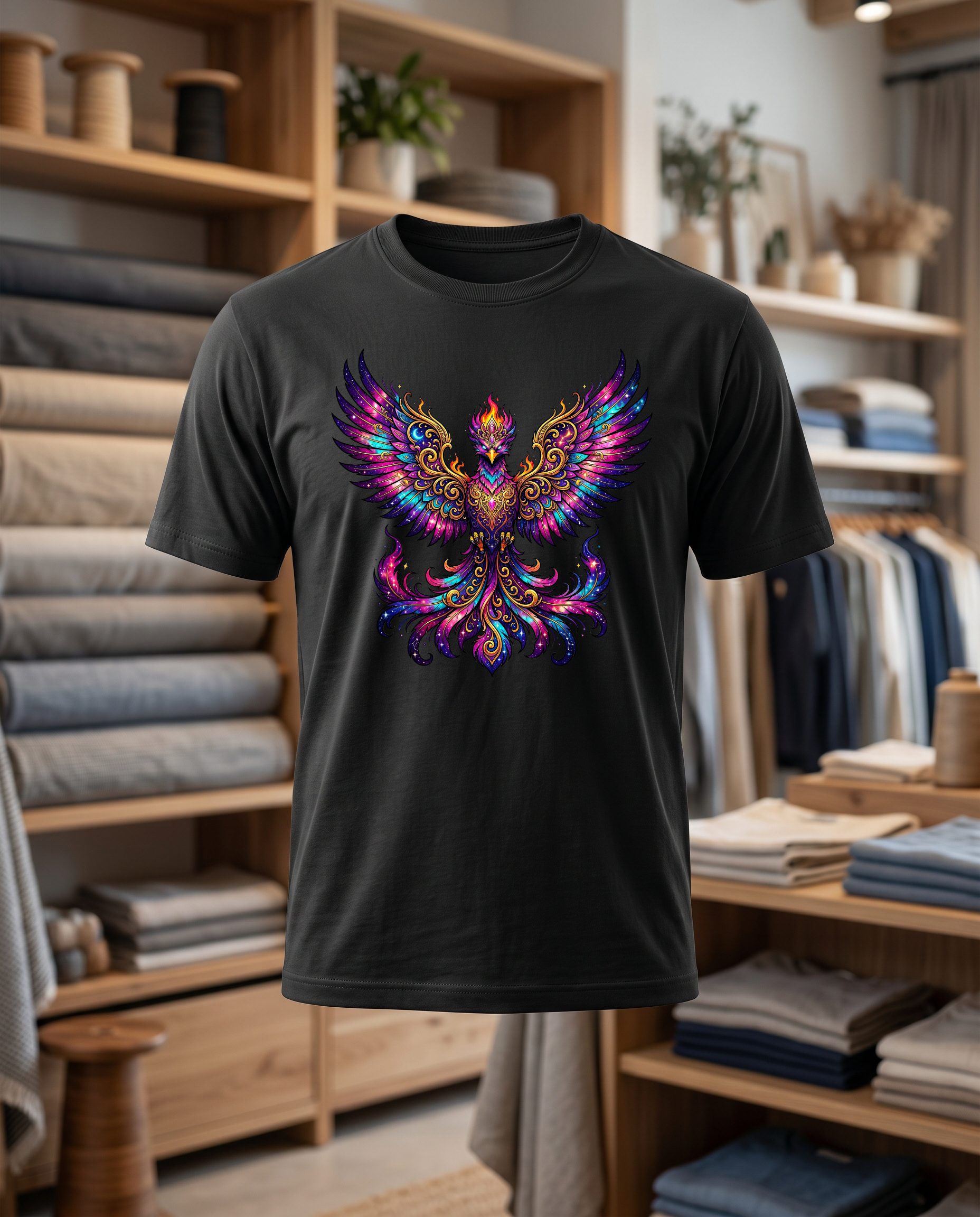 phoenix 30x30 DTF T shirt noir face