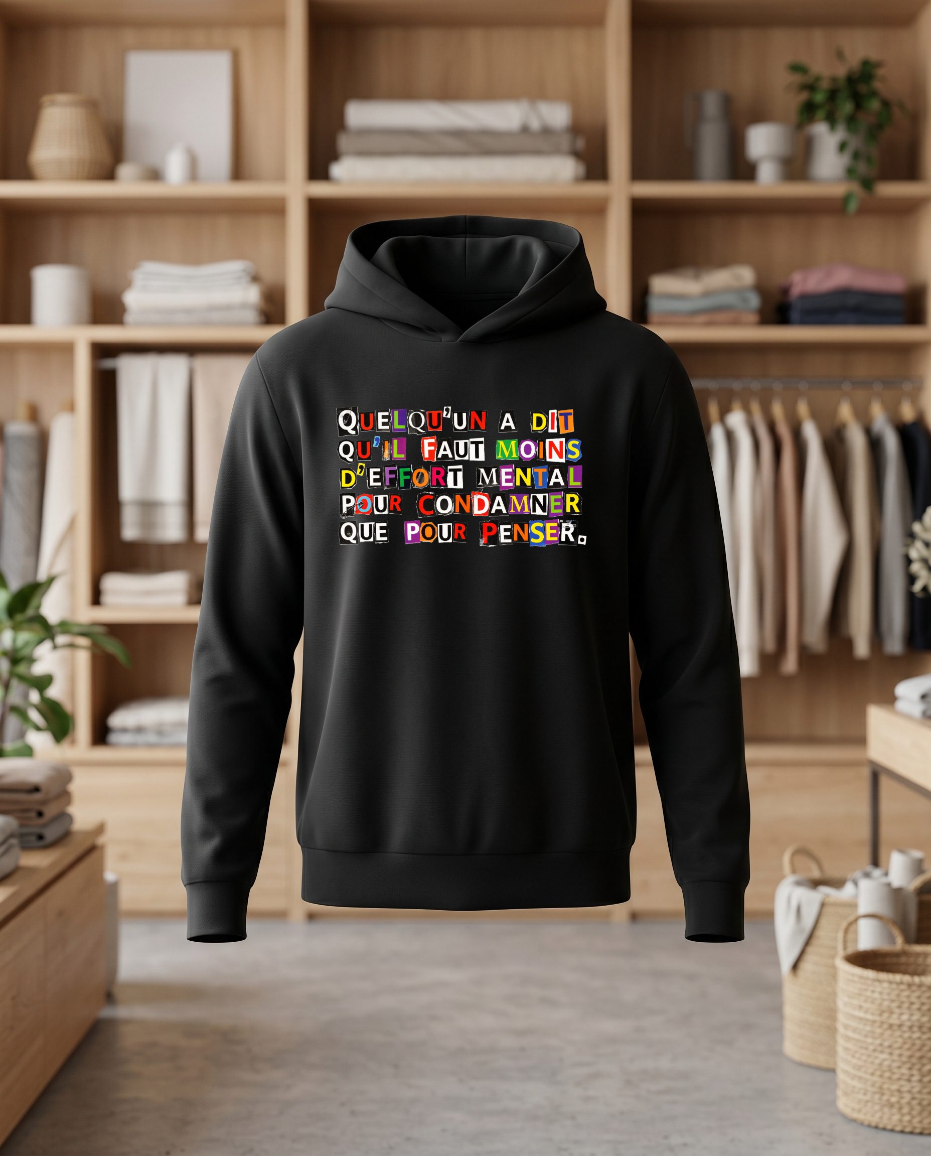 quelquun a dit 1 30x20 DTF Sweat noir face