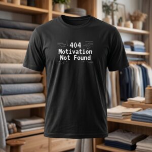 404 motivation not found 33x33 DTF T shirt noir face