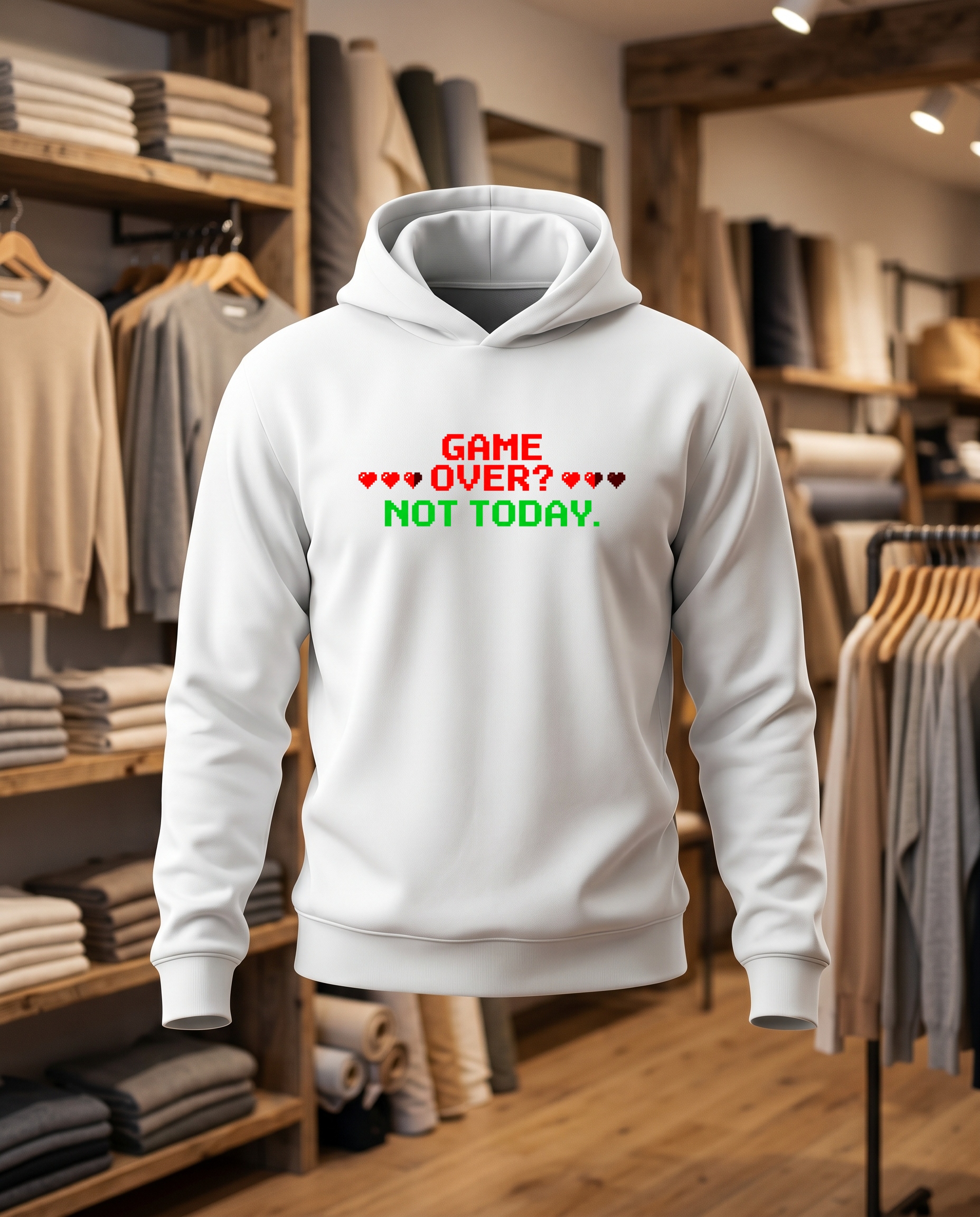 Game Over Bot Today 30x30 DTF Sweat blanc face
