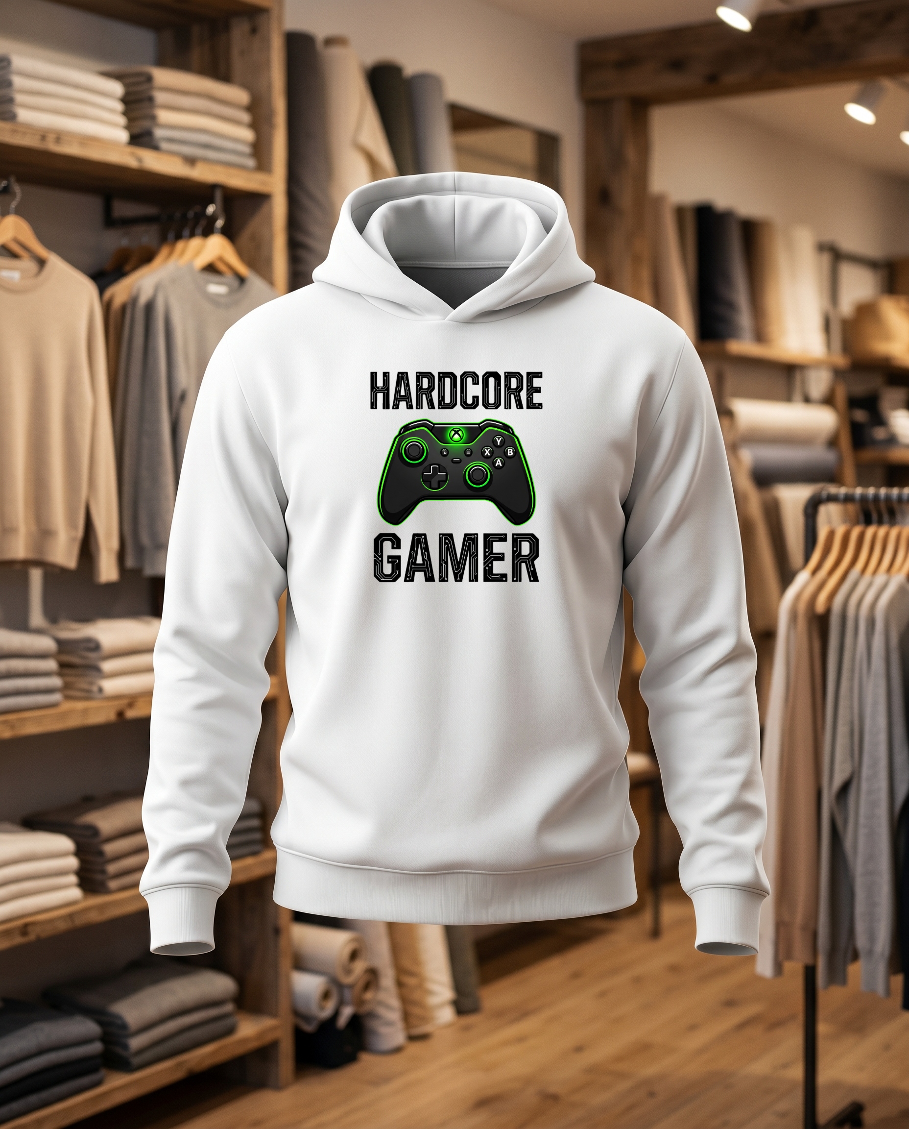 Hardcore Gamer Xbox 33x33 DTF Sweat blanc face