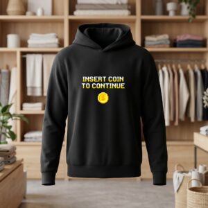 Insert coin to continue 30x30 DTF Sweat noir face